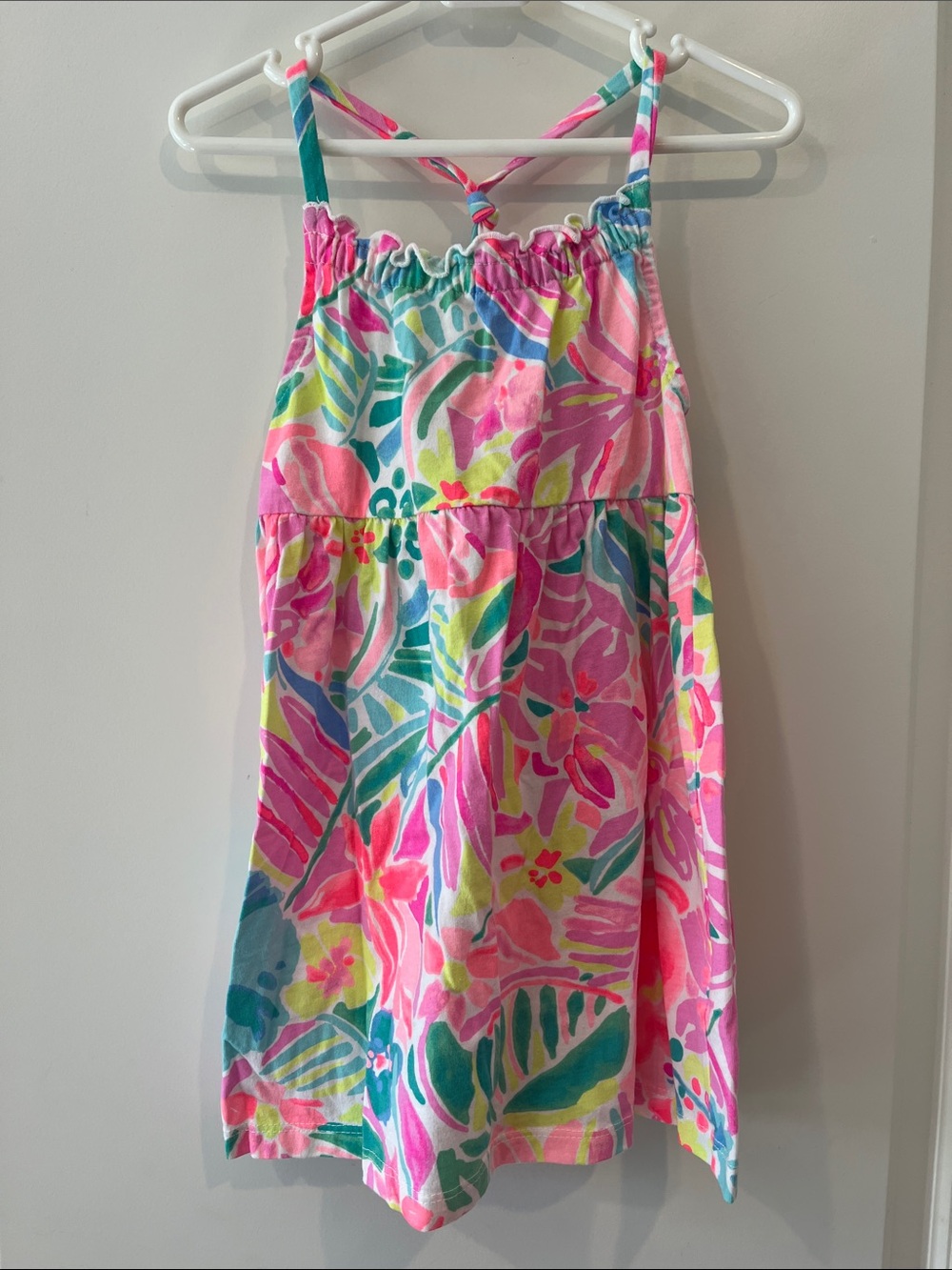 OshKosh B'gosh Pink Tropical Print Sundress with Green and Blue Accents